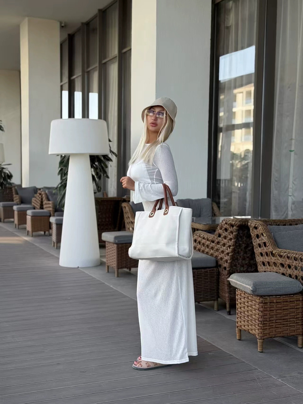 ZARA Elegant Womens Long Sleeve Backless Bodycon White Summer Dress